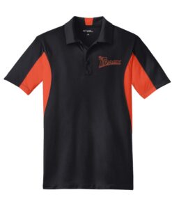 Track Mens Tall Black Orange Sport Tek Micro Polo