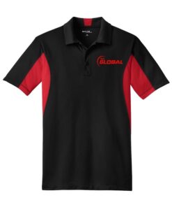900 Global Mens Tall Black Red Sport Tek Micro Polo