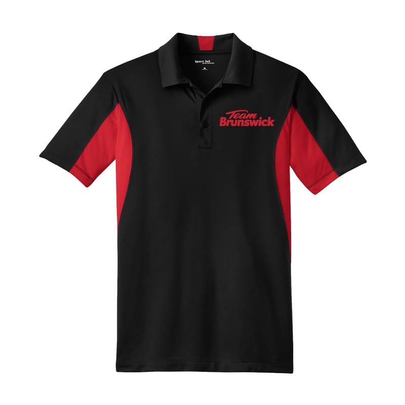 Brunswick Mens Tall Black Red Sport Tek Micro Polo