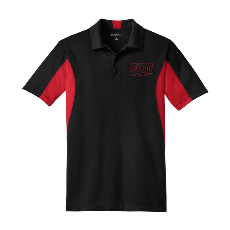 Storm Mens Tall Black Red Sport Tek Micro Polo