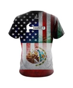 Alternative view of Hammer USA Mexico Flag CoolWick Bowling Jersey