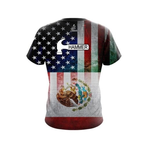 Hammer USA Mexico Flag CoolWick Bowling Jersey - Image 2