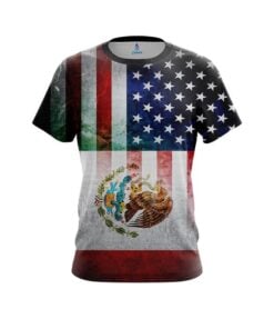 Plain USA Mexico Flag CoolWick Bowling Jersey