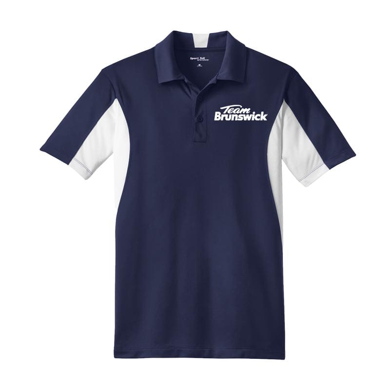Brunswick Mens Tall White Navy Sport Tek Micro Polo