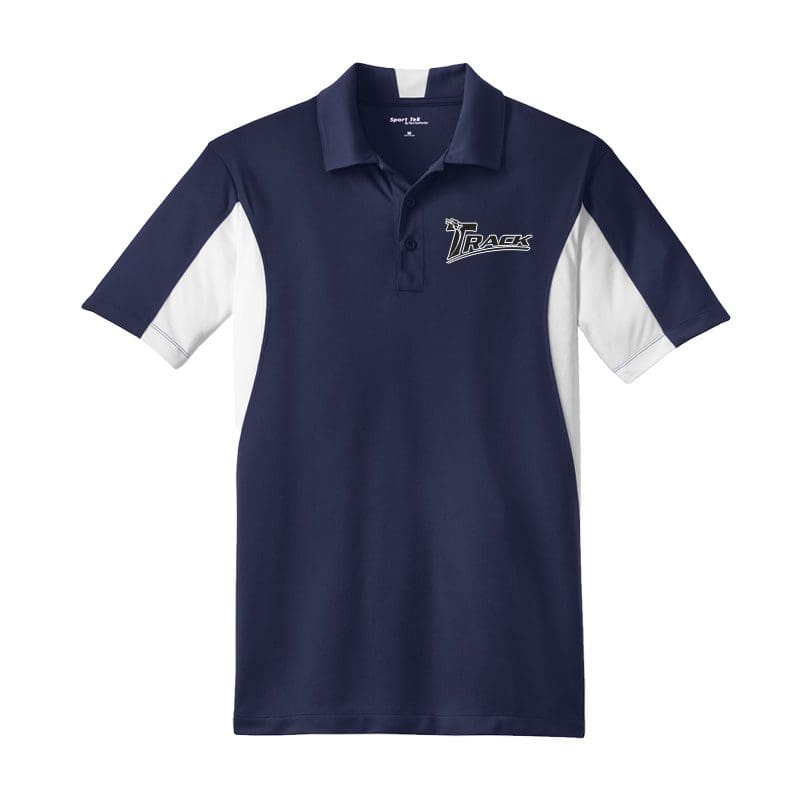 Track Mens Tall White Navy Sport Tek Micro Polo