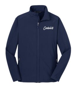 Signature Coolwick Logo Mens Navy Tall Core Soft Shell Jacket