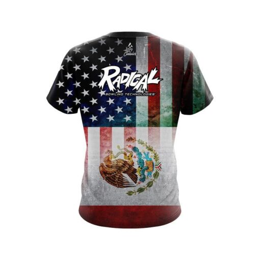 Radical USA Mexico Flag CoolWick Bowling Jersey - Image 2