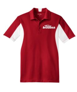 Brunswick Mens Tall White Red Sport Tek Micro Polo
