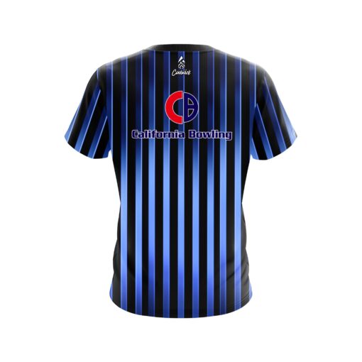California Bowling Blue Stripes CoolWick Bowling Jersey - Image 2