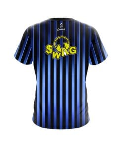 Alternative view of SWAG Blue Stripes CoolWick Bowling Jersey