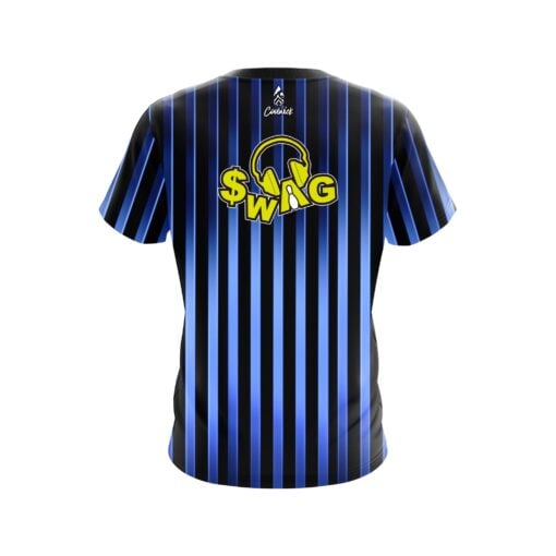 SWAG Blue Stripes CoolWick Bowling Jersey - Image 2