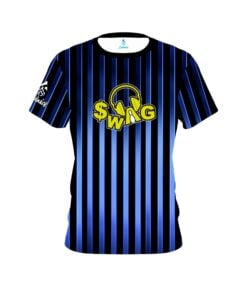 SWAG Blue Stripes CoolWick Bowling Jersey