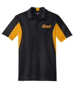 Radical Mens Tall Black Gold Sport Tek Micro Polo