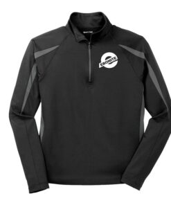 Ebonite Coolwick Black Grey Sport-Wick Stretch 1/2-Zip Colorblock Pullover