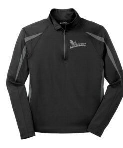 Track Black Grey Coolwick Sport-Wick Stretch 1/2-Zip Colorblock Pullover