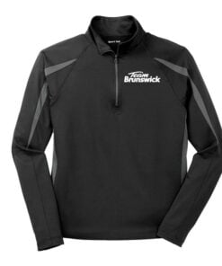 Brunswick Black Grey Coolwick Sport-Wick Stretch 1/2-Zip Colorblock Pullover