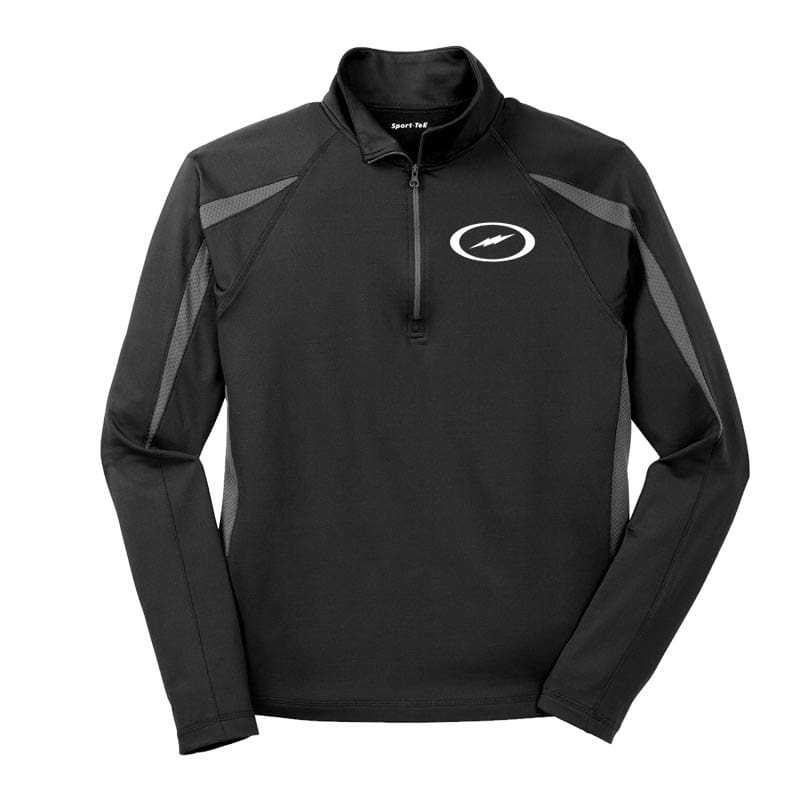 Storm Black Grey Coolwick Sport-Wick Stretch 1/2-Zip Colorblock Pullover