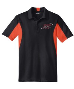 Columbia 300 Mens Tall Black Orange Sport Tek Micro Polo