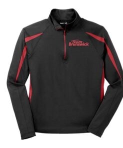 Brunswick Black Red Coolwick Sport-Wick Stretch 1/2-Zip Colorblock Pullover