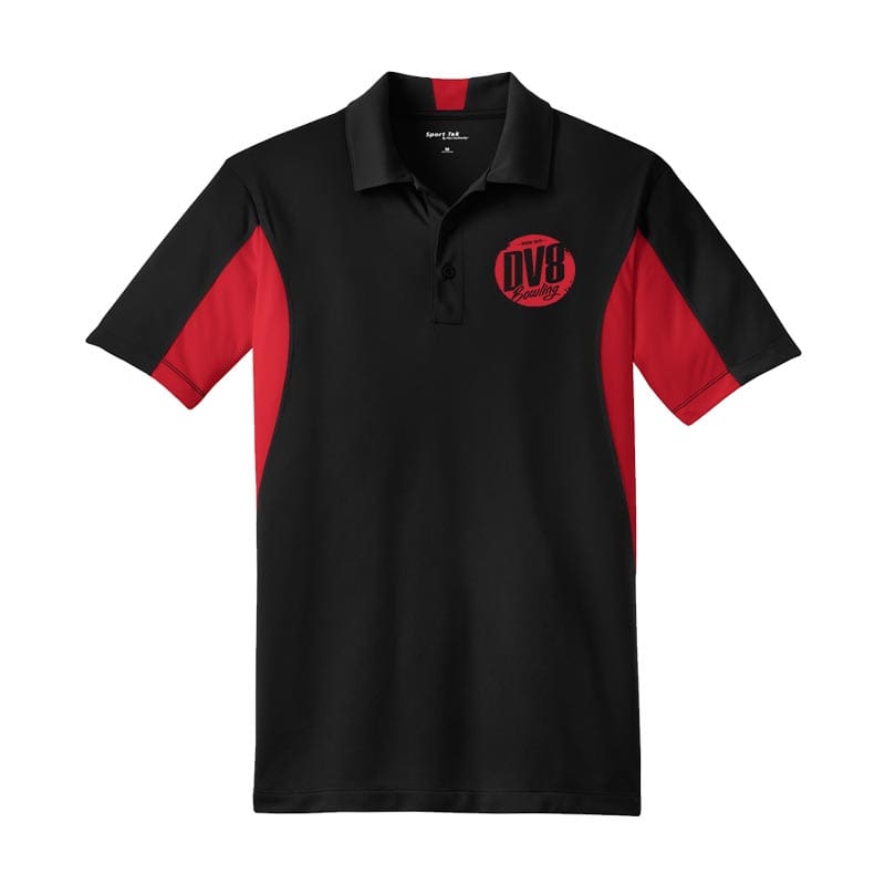 DV8 Mens Tall Black Red Sport Tek Micro Polo