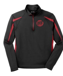 DV8 Coolwick Logo Black Red Sport-Wick Stretch 1/2-Zip Colorblock Pullover