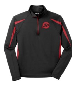 Ebonite Coolwick Black Red Sport-Wick Stretch 1/2-Zip Colorblock Pullover