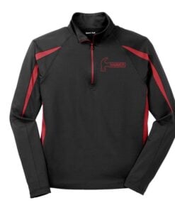Hammer Coolwick Black Red Sport-Wick Stretch 1/2-Zip Colorblock Pullover