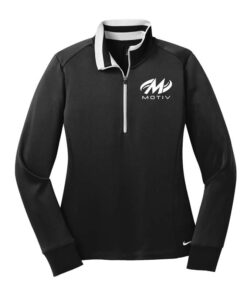 Motiv Black White Coolwick Nike Womens 1/2-Zip Pullover