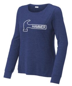 Hammer True Royal Coolwick Sport-Tek Womens Exchange Long Sleeve Crew