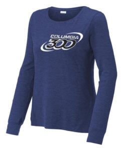 Columbia 300 True Royal Coolwick Sport-Tek Womens Exchange Long Sleeve Crew