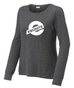Ebonite Graphite Coolwick Sport-Tek Womens Exchange Long Sleeve Crew