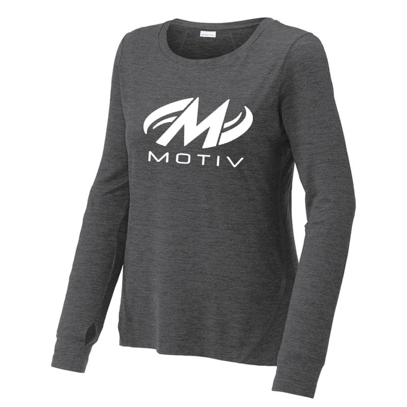 Motiv Graphite Coolwick Sport-Tek Womens Exchange Long Sleeve Crew