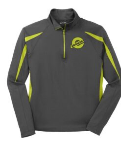 Ebonite Coolwick Grey Charge Green Sport-Wick Stretch 1/2-Zip Colorblock Pullover