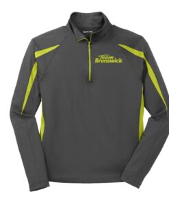 Brunswick Grey Charge Green Coolwick Sport-Wick Stretch 1/2-Zip Colorblock Pullover