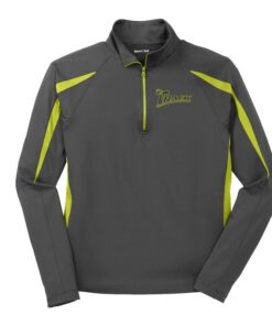 Track Grey Charge Green Coolwick Sport-Wick Stretch 1/2-Zip Colorblock Pullover