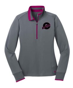 Ebonite Grey Fushia Coolwick Nike Womens 1/2-Zip Pullover