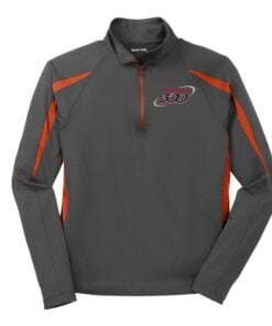 Columbia 300 Grey Orange Royal Coolwick Sport-Wick Stretch 1/2-Zip Colorblock Pullover