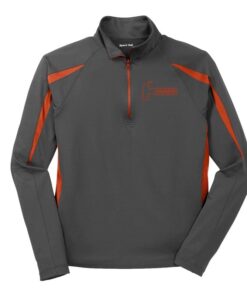 Hammer Coolwick Grey Orange Sport-Wick Stretch 1/2-Zip Colorblock Pullover