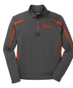 Radical Grey Orange Coolwick Sport-Wick Stretch 1/2-Zip Colorblock Pullover