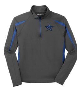 Roto Grip Grey True Royal Coolwick Sport-Wick Stretch 1/2-Zip Colorblock Pullover