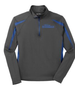 Brunswick Grey True Royal Coolwick Sport-Wick Stretch 1/2-Zip Colorblock Pullover