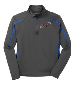 Columbia 300 Grey True Royal Coolwick Sport-Wick Stretch 1/2-Zip Colorblock Pullover