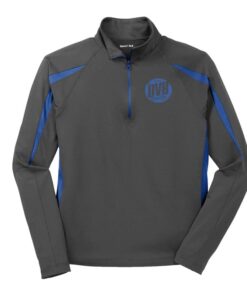 DV8 Coolwick Grey True Royal Sport-Wick Stretch 1/2-Zip Colorblock Pullover
