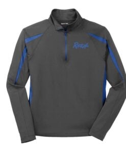 Radical Grey True Royal Coolwick Sport-Wick Stretch 1/2-Zip Colorblock Pullover