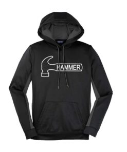Hammer Black Grey Coolwick Womens Fleece Colorblock Hoodie