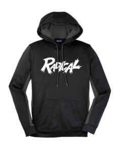 Radical Black Grey Coolwick Womens Fleece Colorblock Hoodie