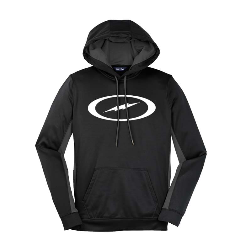 Storm Black Grey Coolwick Womens Fleece Colorblock Hoodie