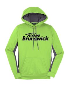 Brunswick Lime Grey Coolwick Womens Fleece Colorblock Hoodie