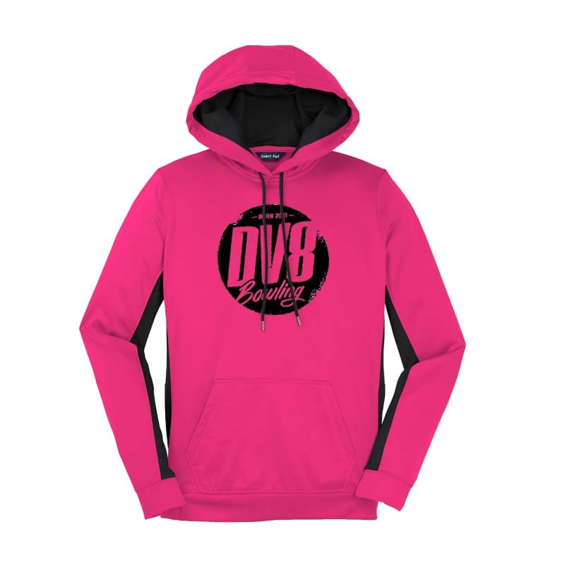 DV8 Black Pink Coolwick Womens Fleece Colorblock Hoodie