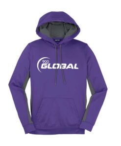 900 Global Purple Grey Coolwick Womens Fleece Colorblock Hoodie